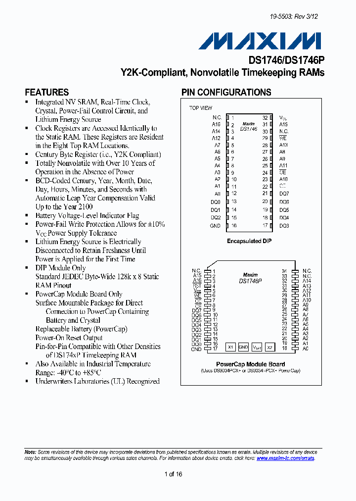 DS1746-70IND_8221142.PDF Datasheet