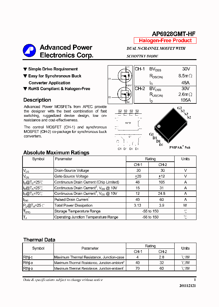 AP6928GMT-HF_8221257.PDF Datasheet
