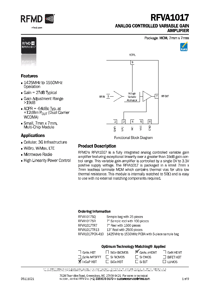 RFVA1017PCK-410_8222299.PDF Datasheet
