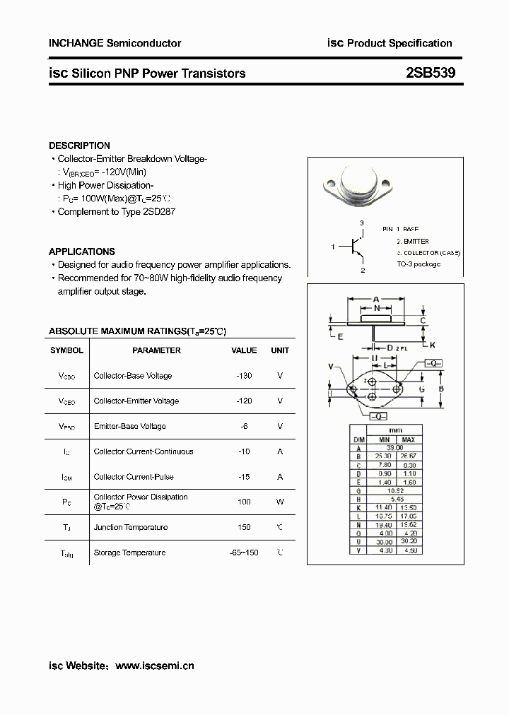 2SB539_8222451.PDF Datasheet