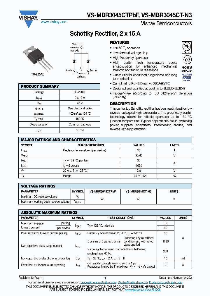 VS-MBR3045CT-N3_8223790.PDF Datasheet
