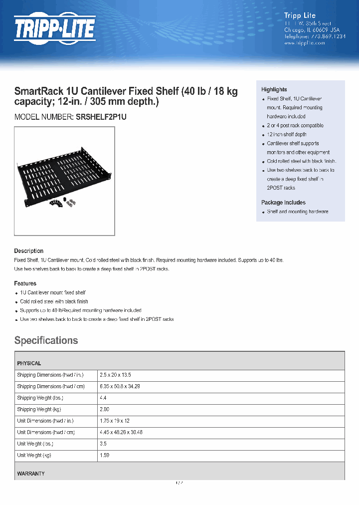 SRSHELF2P1U_8223936.PDF Datasheet