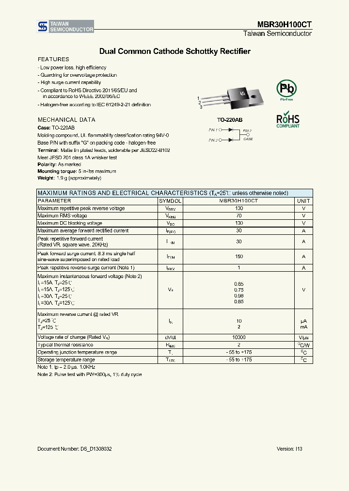 MBR30H100CT_8223798.PDF Datasheet