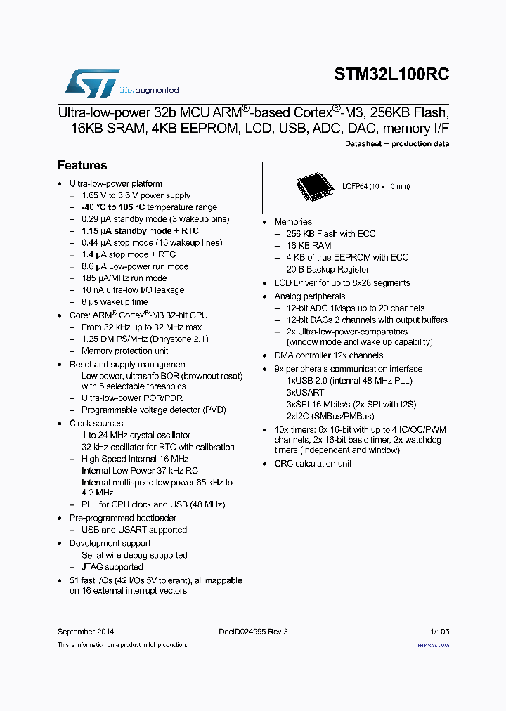 STM32L100RCT6TR_8224143.PDF Datasheet