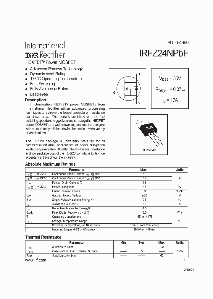 IRFZ24NPBF-15_8225054.PDF Datasheet