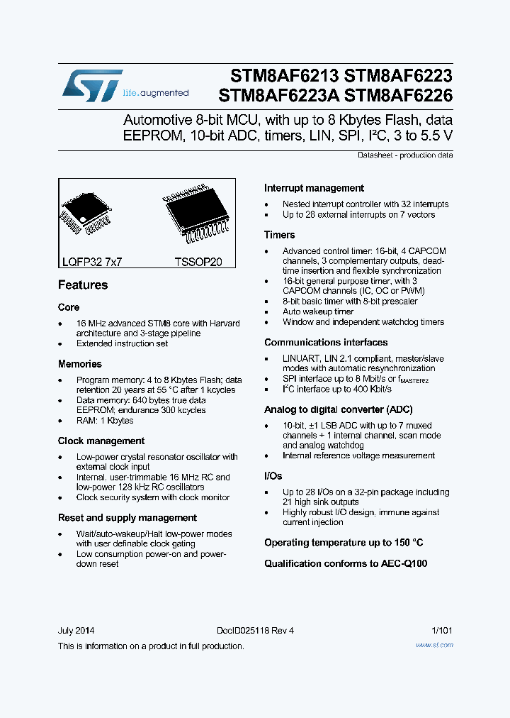 STM8AF6223_8225330.PDF Datasheet