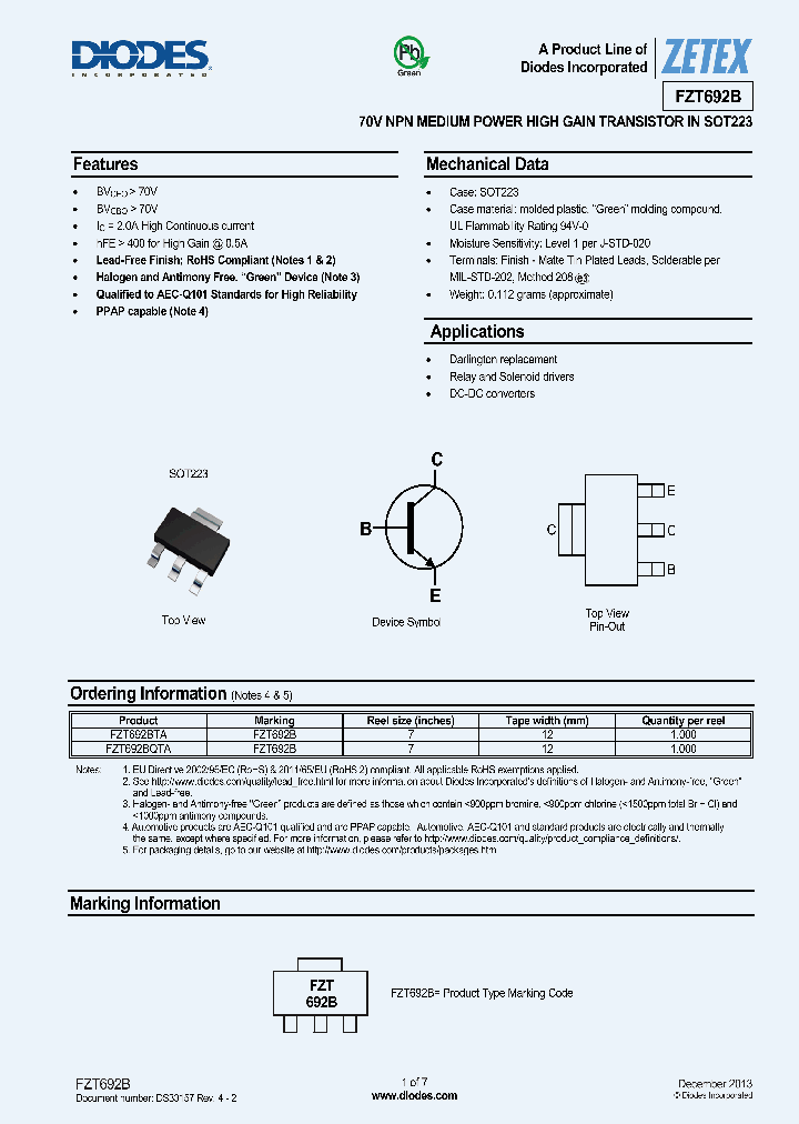 FZT692BQTA_8225501.PDF Datasheet