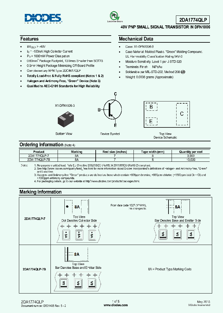 2DA1774QLP-15_8227583.PDF Datasheet