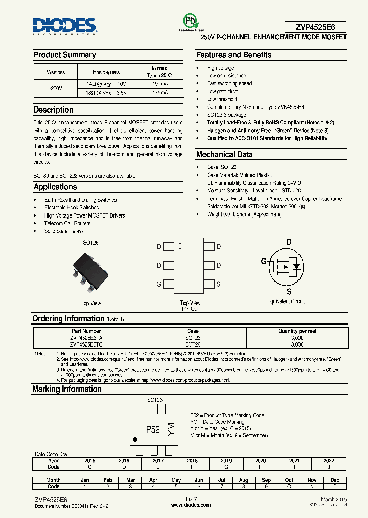ZVP4525E6TA_8227508.PDF Datasheet