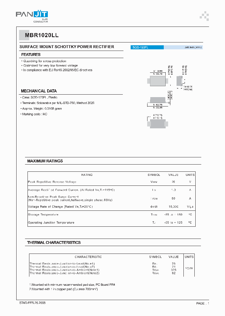 MBR1020LL_8228296.PDF Datasheet