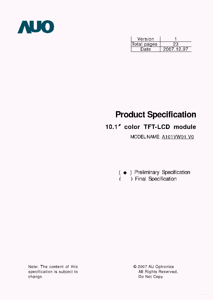 A101VW01V0_7842946.PDF Datasheet