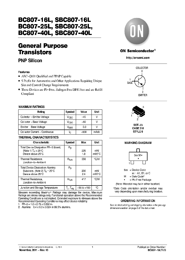 SBC807-25LT1G_8229200.PDF Datasheet
