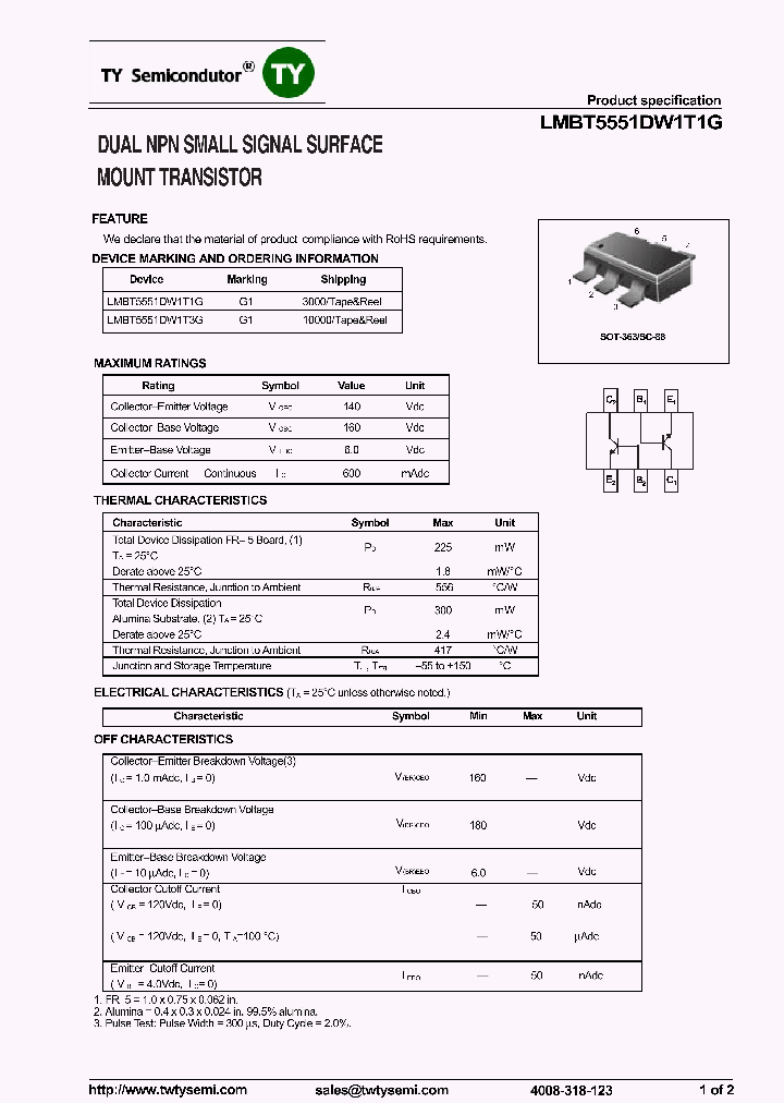 LMBT5551DW1T3G_8229473.PDF Datasheet