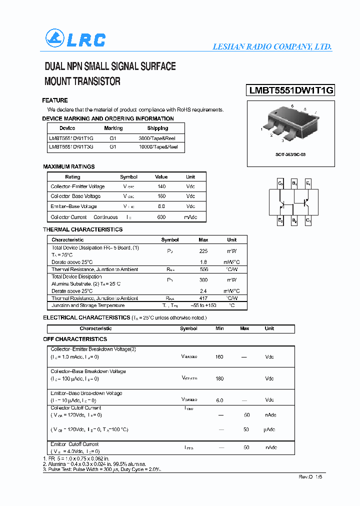 LMBT5551DW1T3G_8229472.PDF Datasheet