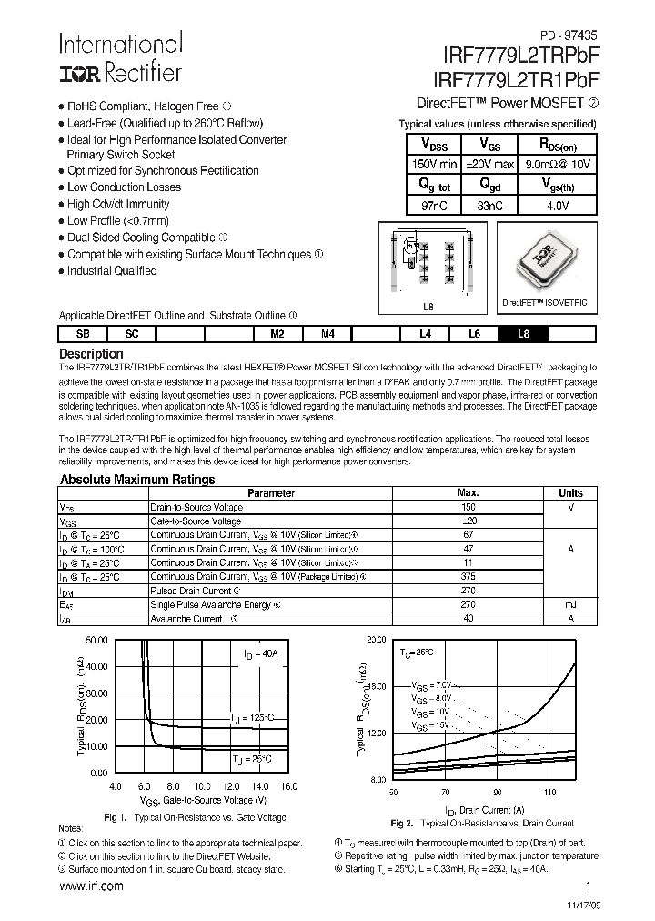 IRF7779L2PBF_8229783.PDF Datasheet