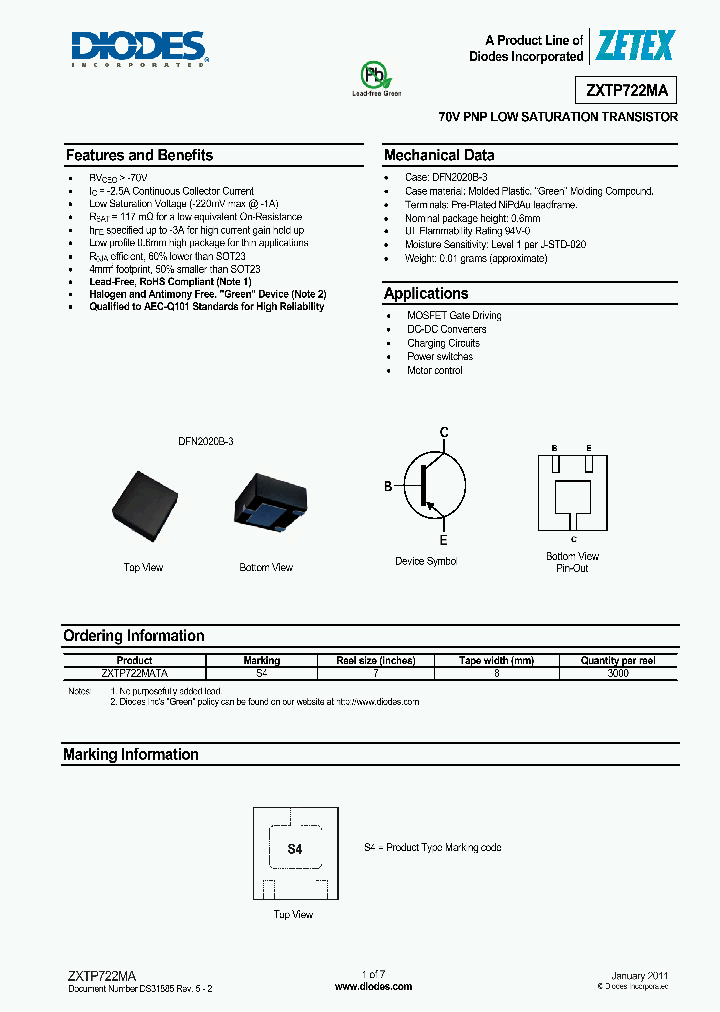ZXTP722MA_8230474.PDF Datasheet