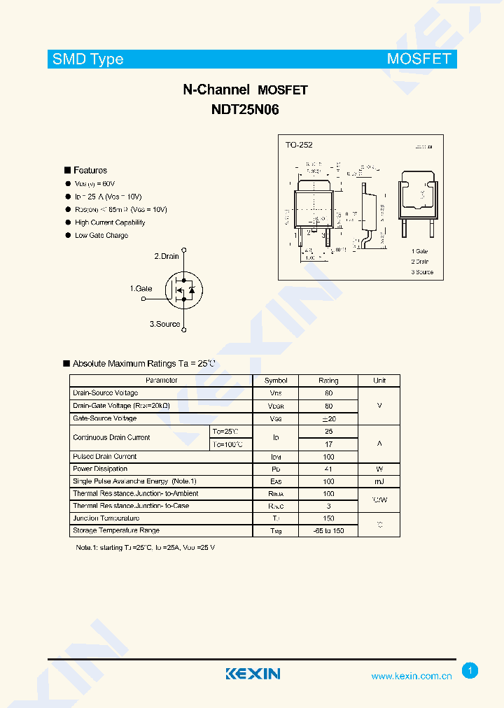 NDT25N06_8231150.PDF Datasheet
