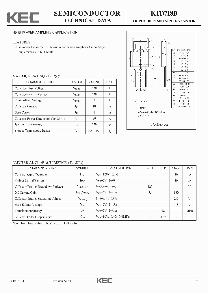 KTD718B_8232272.PDF Datasheet