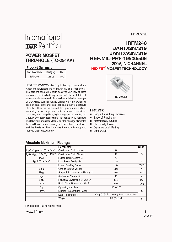 IRFM240-15_8232358.PDF Datasheet