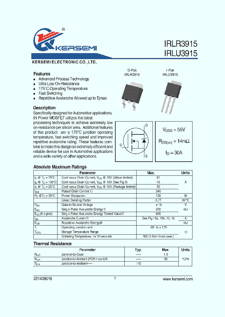 IRLR3915_8232894.PDF Datasheet