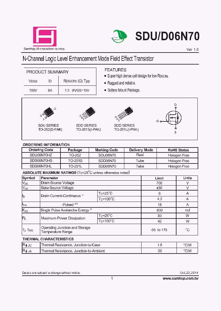 SDUD06N70_8234773.PDF Datasheet
