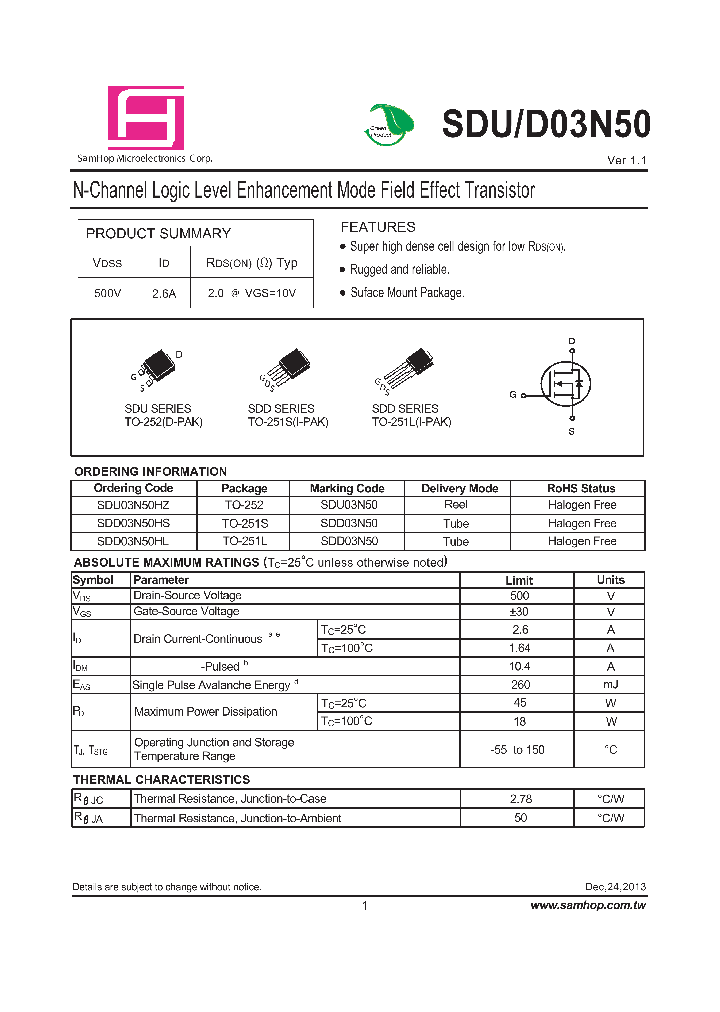 SDUD03N50_8234768.PDF Datasheet