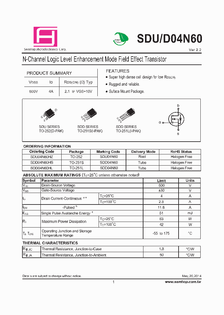 SDUD04N60_8234770.PDF Datasheet