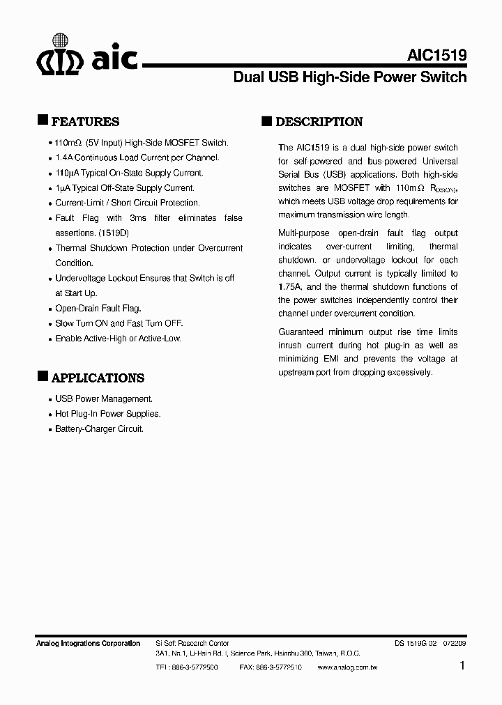 AIC1519_8235614.PDF Datasheet