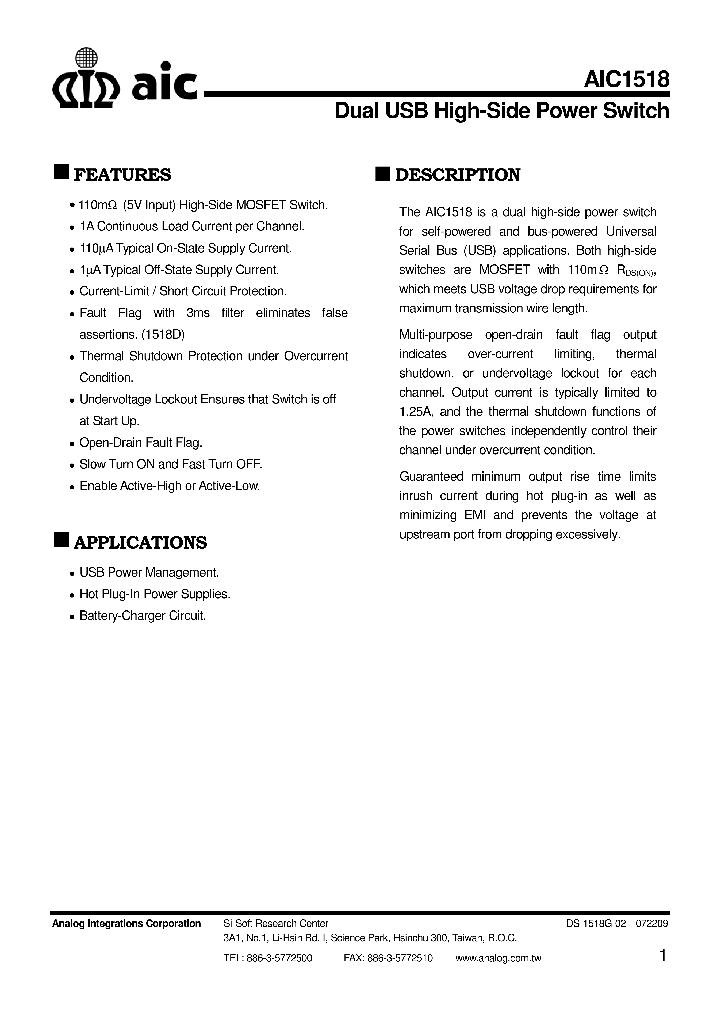 AIC1518_8235617.PDF Datasheet