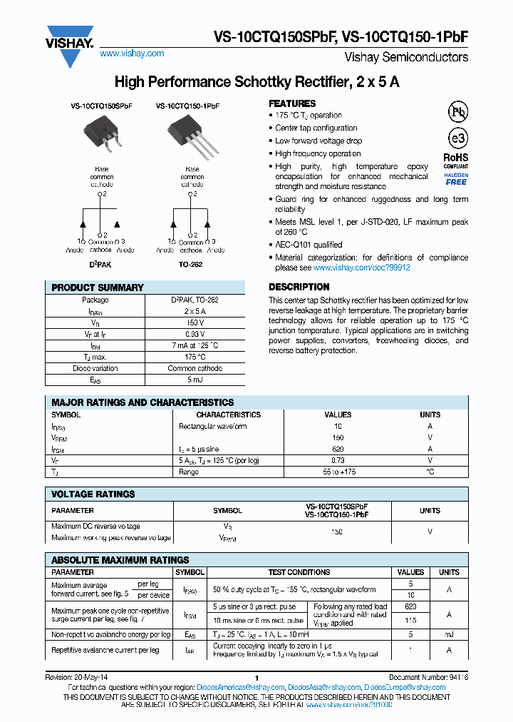 VS-10CTQ150-1PBF_8235968.PDF Datasheet