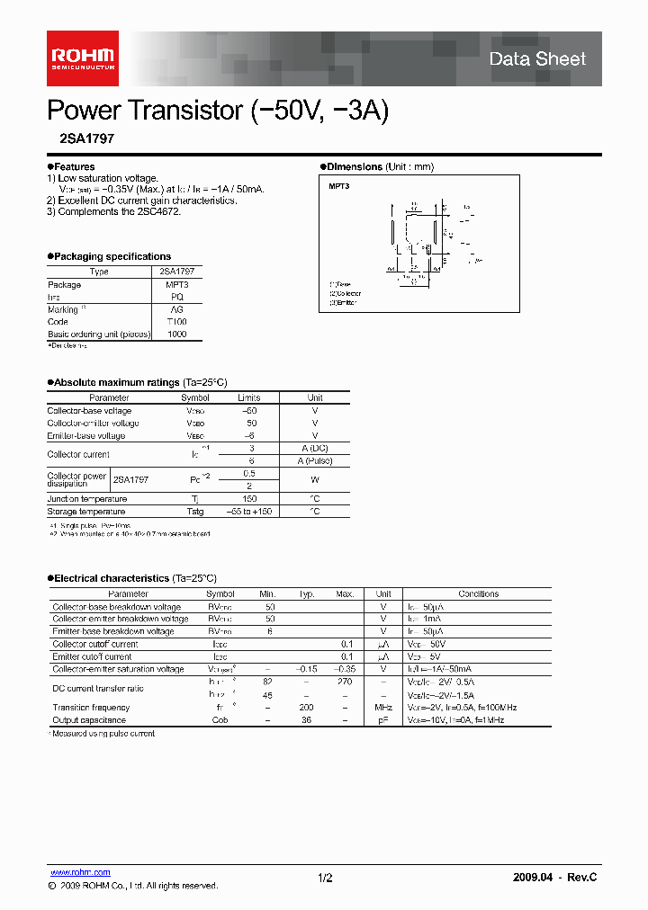 2SA1797T100Q_8237483.PDF Datasheet