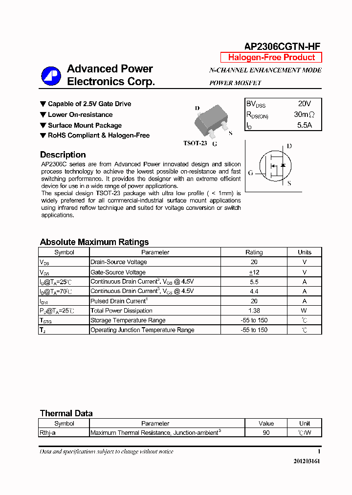 AP2306CGTN-HF-14_8237835.PDF Datasheet