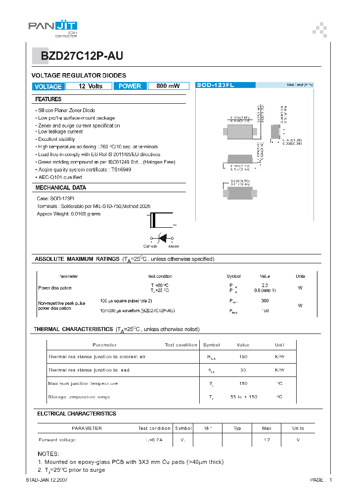 BZD27C12P-AU-A2-00001_8237925.PDF Datasheet