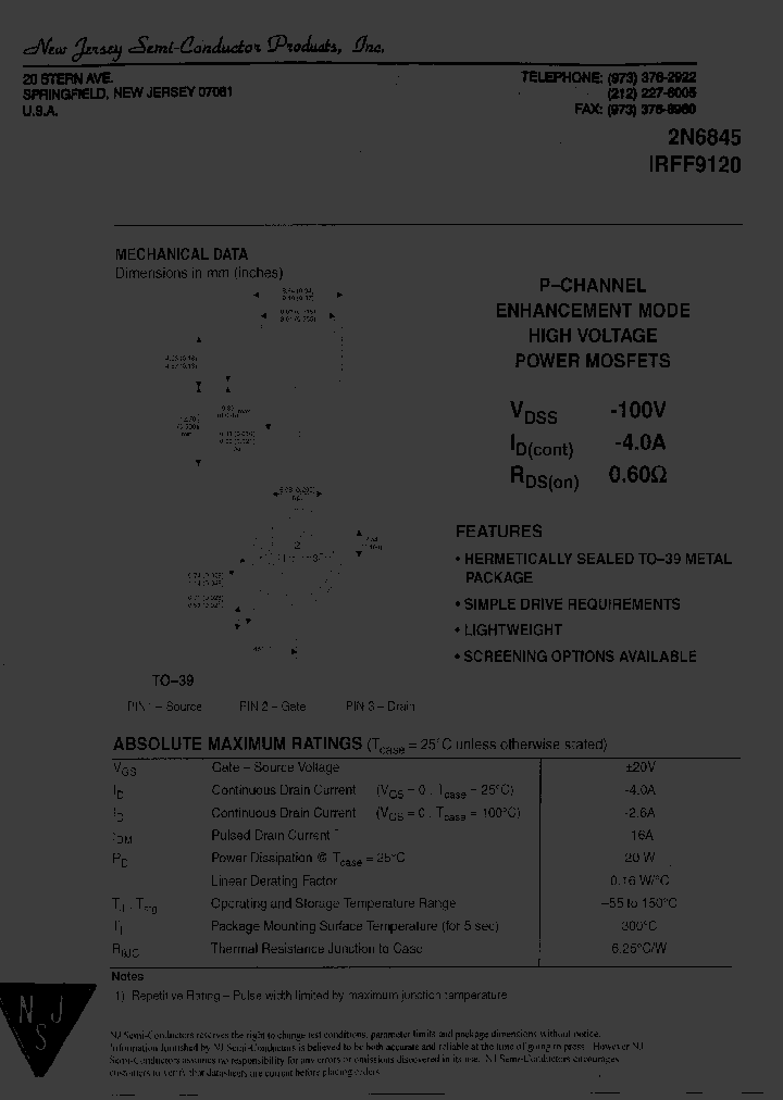 IRFF9120_8237882.PDF Datasheet