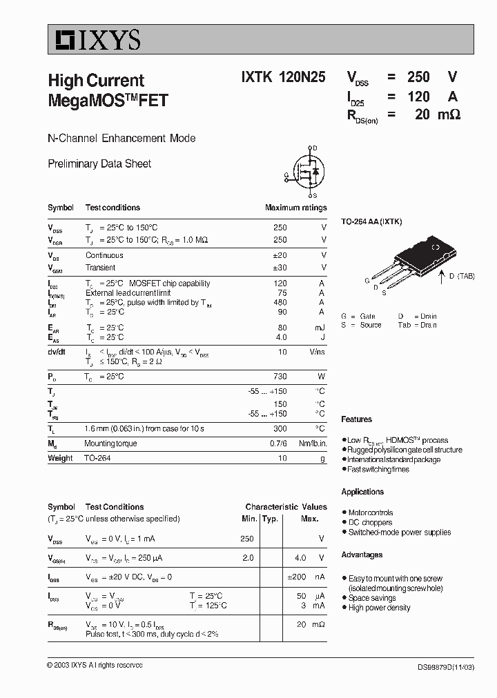 IXTK120N25_8238570.PDF Datasheet