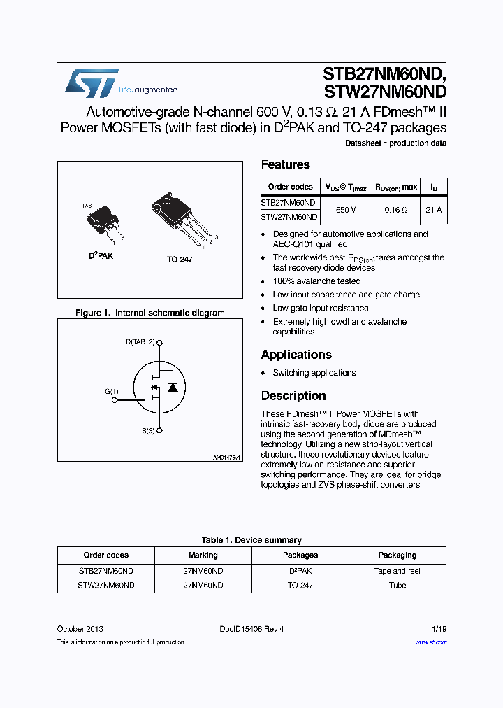 STW27NM60ND_8239049.PDF Datasheet