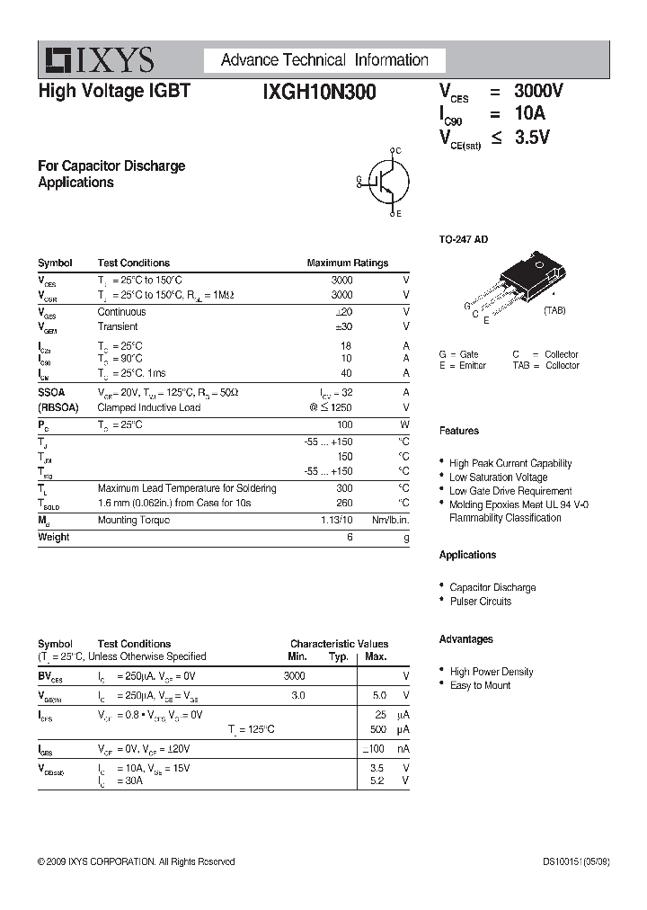 IXGH10N300_8239123.PDF Datasheet