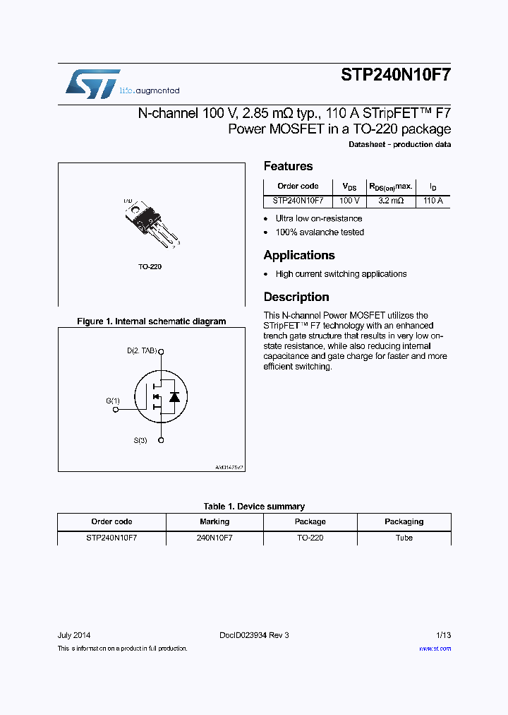 STP240N10F7_8239198.PDF Datasheet