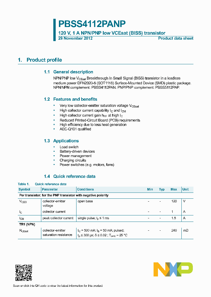 PBSS4112PANP-15_8239284.PDF Datasheet