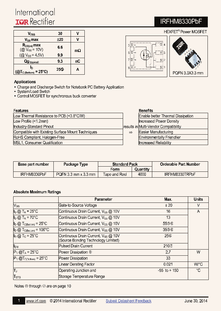 IRFHM8330PBF-15_8239441.PDF Datasheet