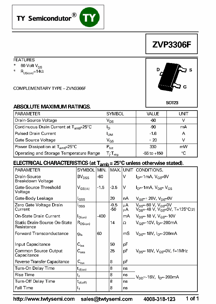 ZVP3306FTA_8239499.PDF Datasheet