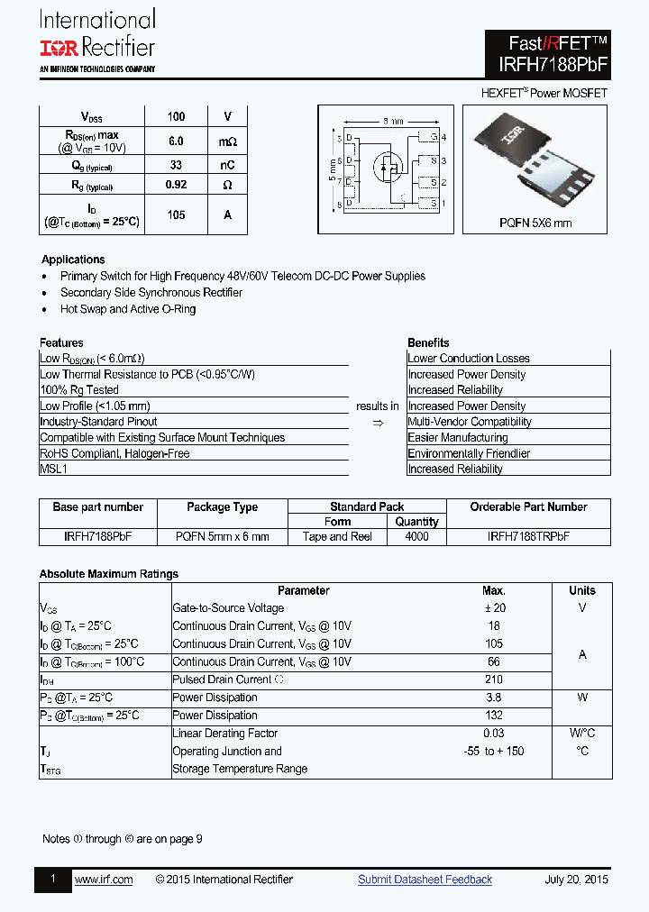 IRFH7188PBF-15_8239625.PDF Datasheet