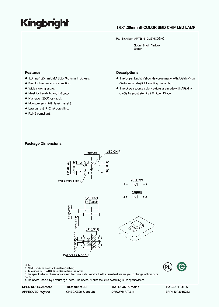 APTB1612LSYKCGKC_8240776.PDF Datasheet
