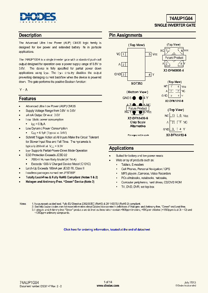74AUP1G04FZ4-7_8241892.PDF Datasheet
