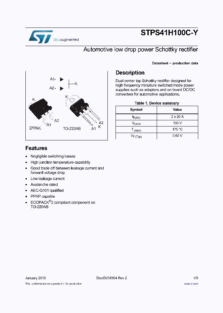 STPS41H100CGY-TR_8241930.PDF Datasheet