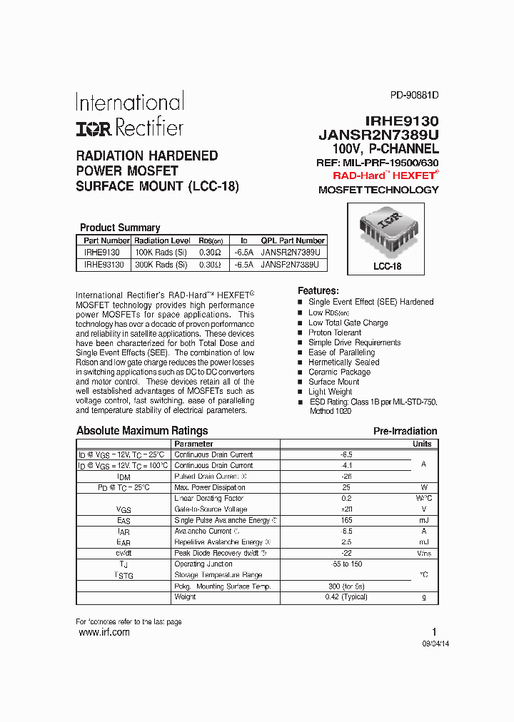 IRHE9130_8242370.PDF Datasheet