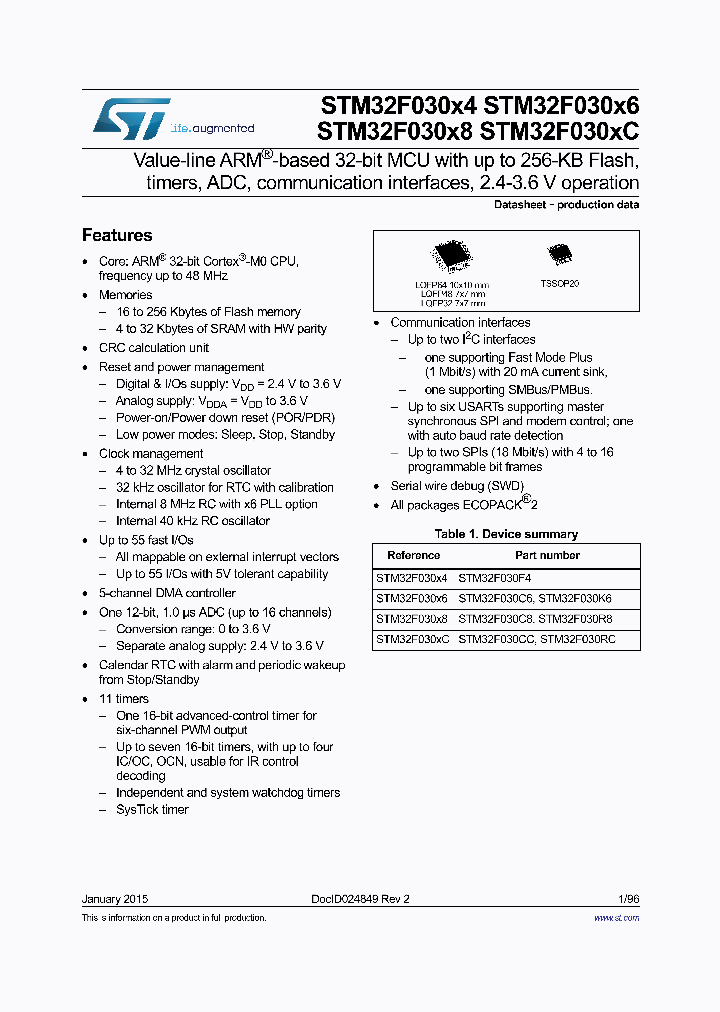 STM32F030K6T6_8243344.PDF Datasheet