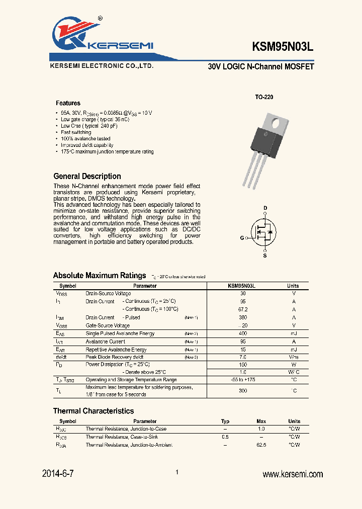 KSM95N03L_8244367.PDF Datasheet