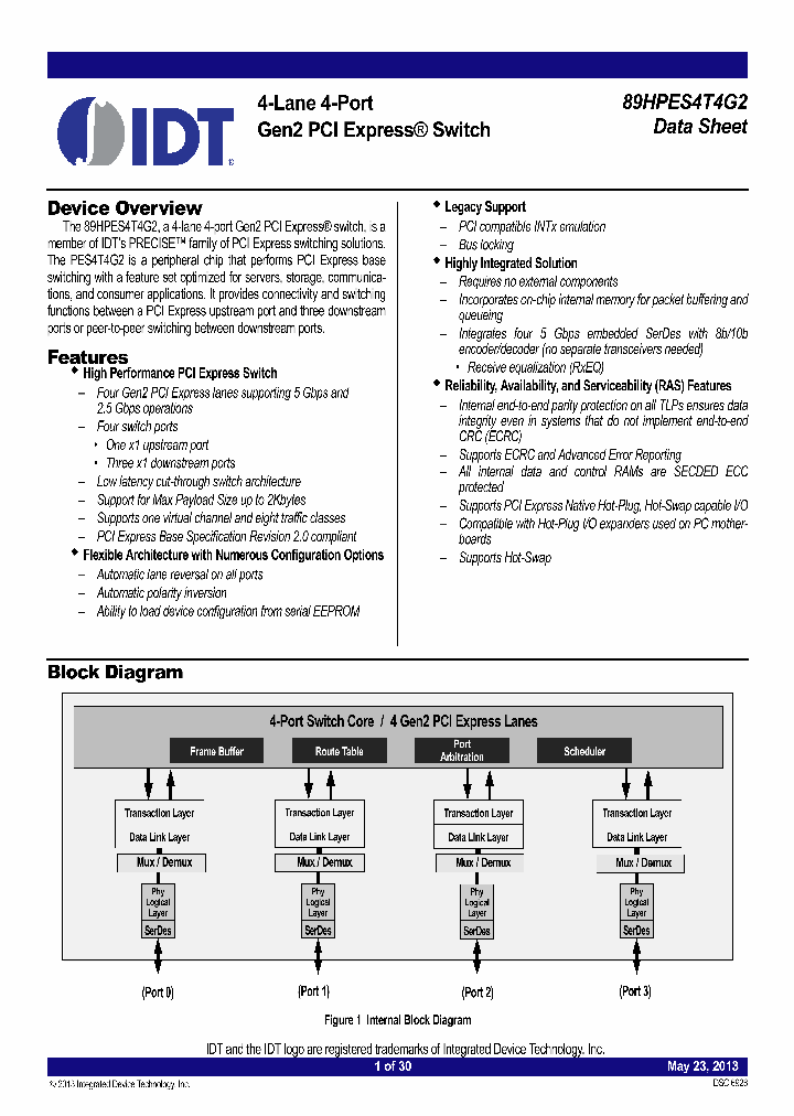 89HPES4T4G2_8244811.PDF Datasheet