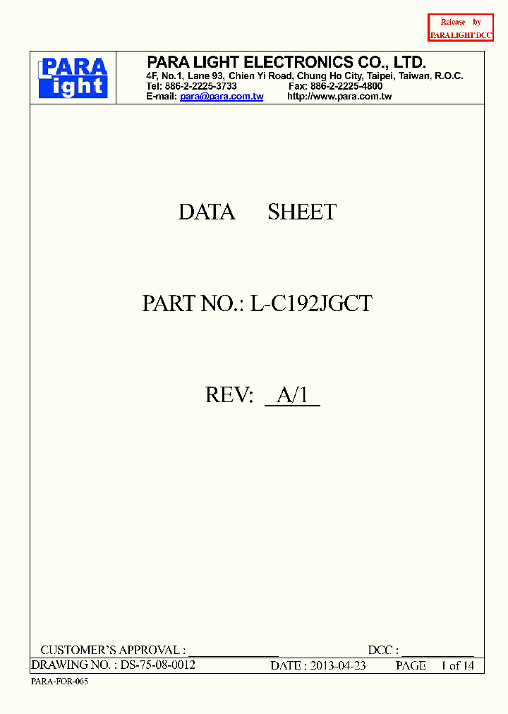 L-C192JGCT_8246109.PDF Datasheet